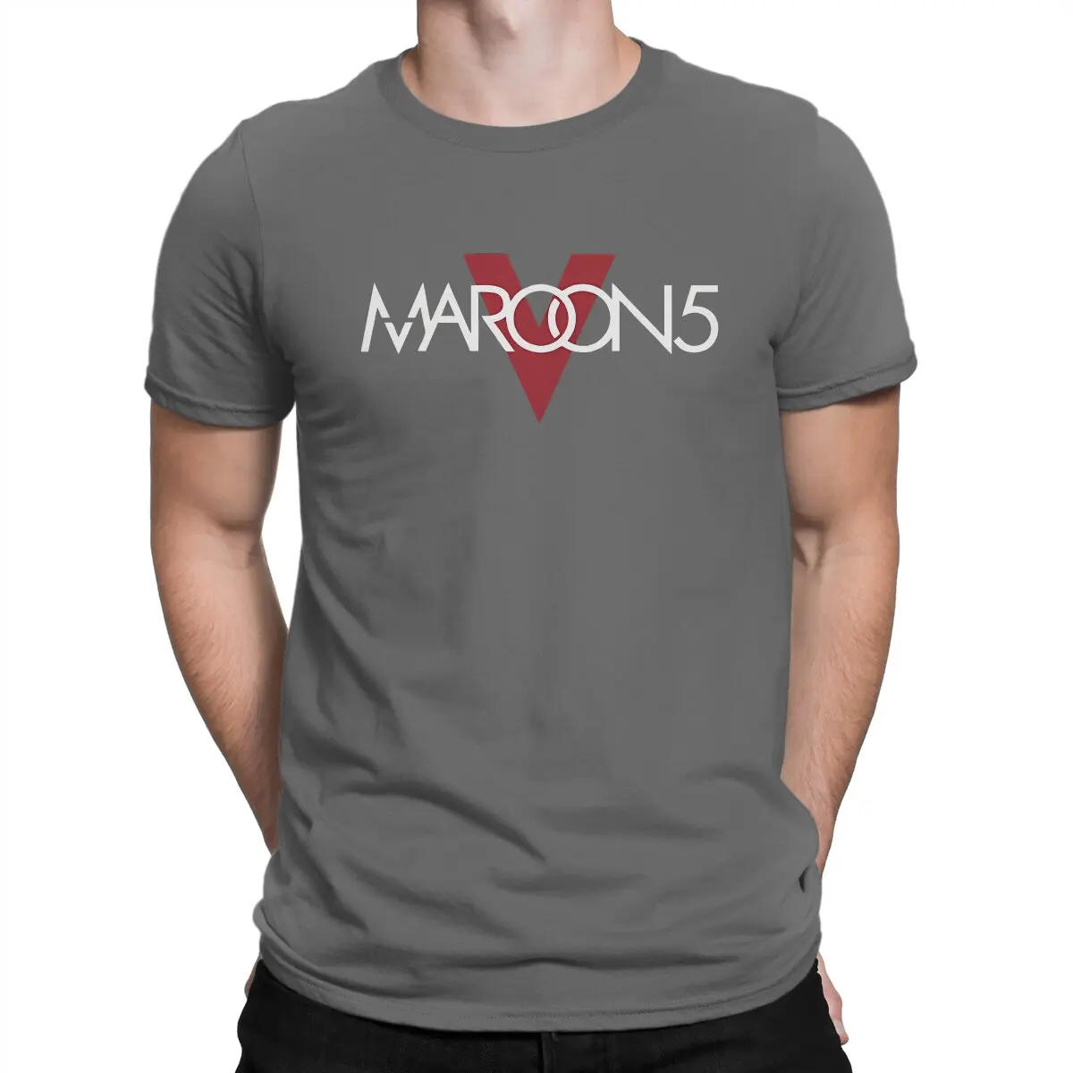 thumbnail image 1 of Camiseta de manga corta con cuello redondo y texto "Love Men", color granate 5, ideal como regalo, divertida y de alta calidad., 1 of 7