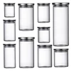 250-650ML Glass Canister Stainless Steel Cover Glass Spice Jars Storage Tank Coffee Bean Food Containers Kitchen Accessories 6