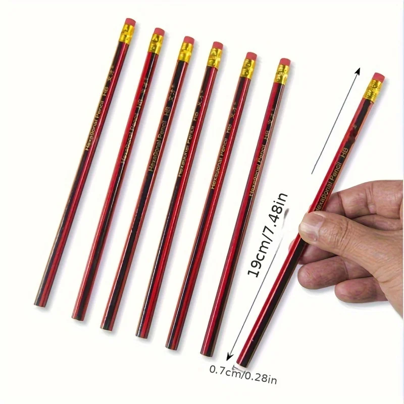 30/50/100Pcs HB Wooden Pencils With Erasers Barrels For Writing Drawing And Sketching Ideal For Students And Office Supplies - 4
