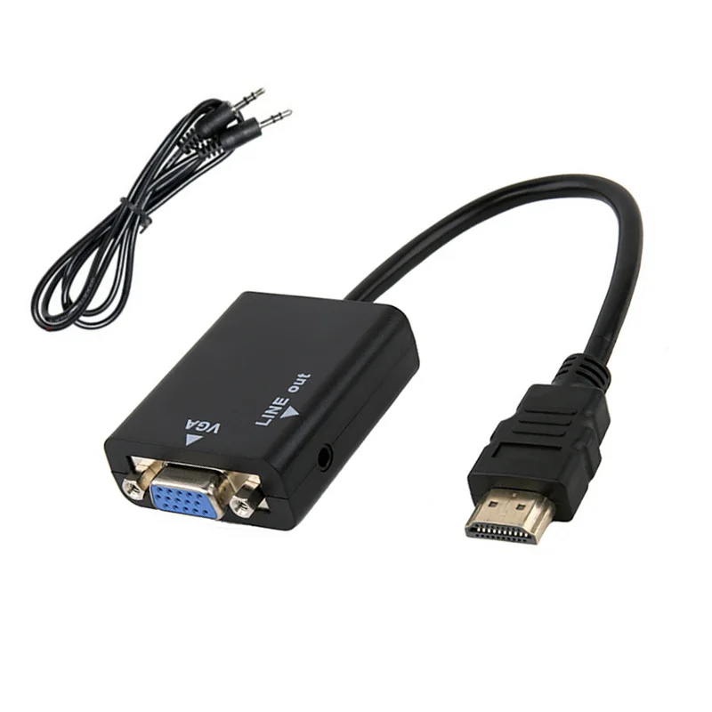 Hdmi에 VGA 어댑터 케이블 PS4 1080P 어댑터 컴퓨터에 대 한 동일한 화면 PC 오디오 케이블 잭 TV 상자