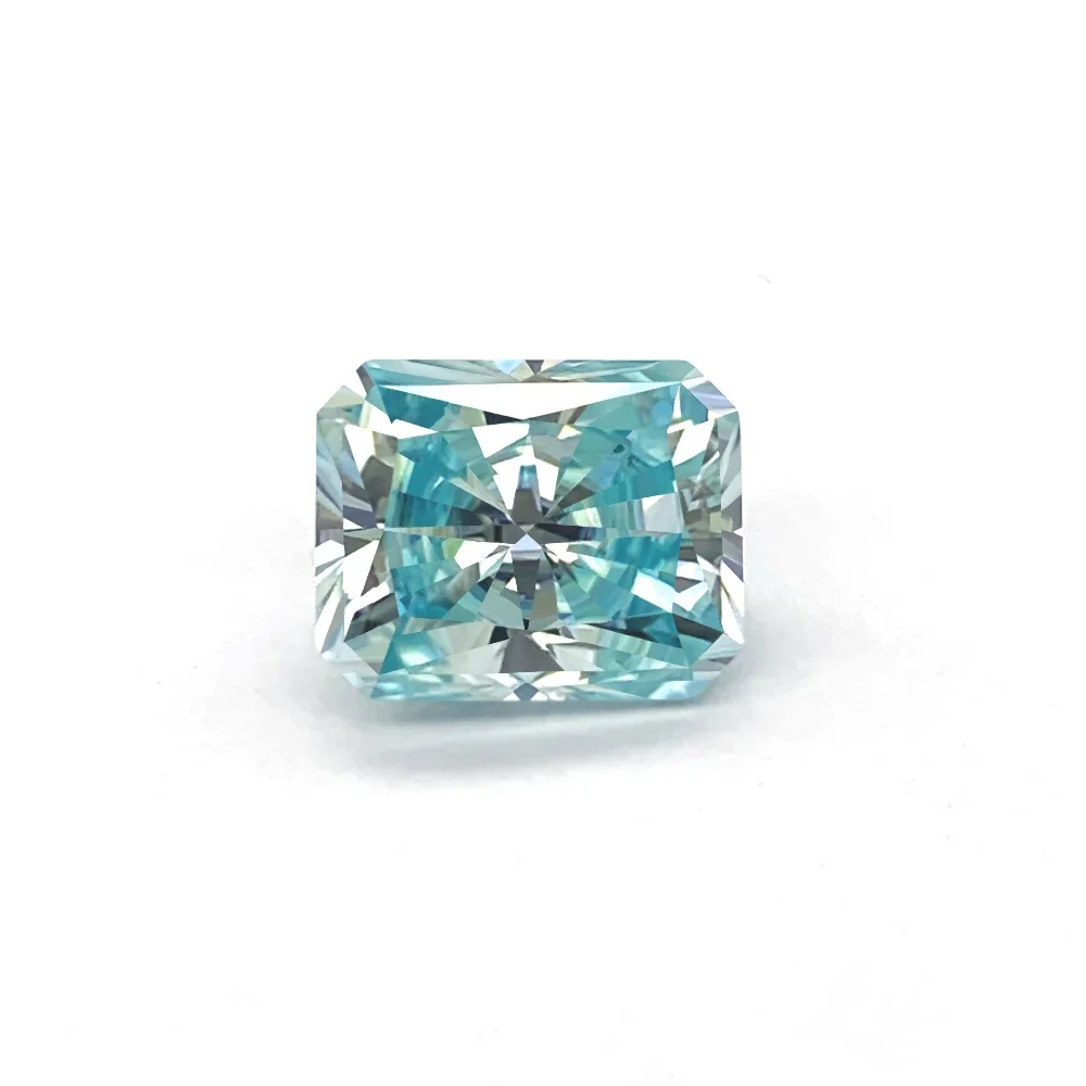 

YanYao Jewelry Brand new blue moissanite radiant cut 8x10mm loose stone, suitable for jewelry handcrafting