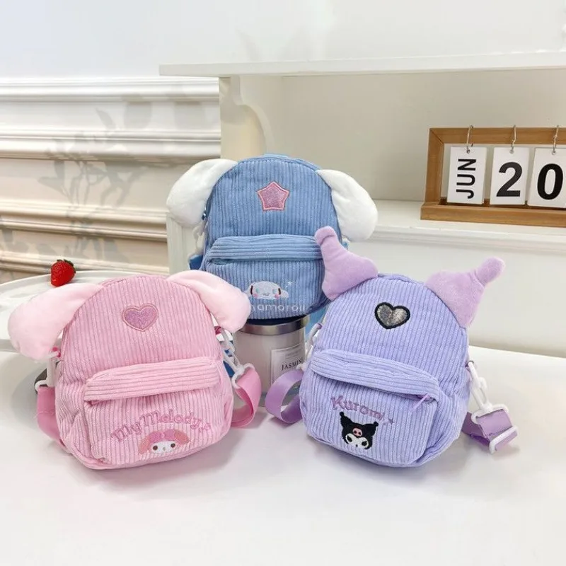 

Anime Sanrio Kawaii Cinnamoroll Kulomi My melody Cartoon Creative Plush Shoulder Bag Simple Fashion Handbag Children Gift Girls