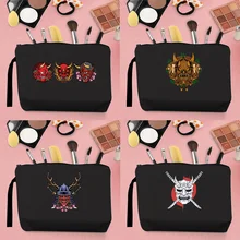 

2022 Street Woman Cosmetic Bag Monster Pattern Printing Personality Portable Outdoor Storage Travel Canvas Black Change Clutch