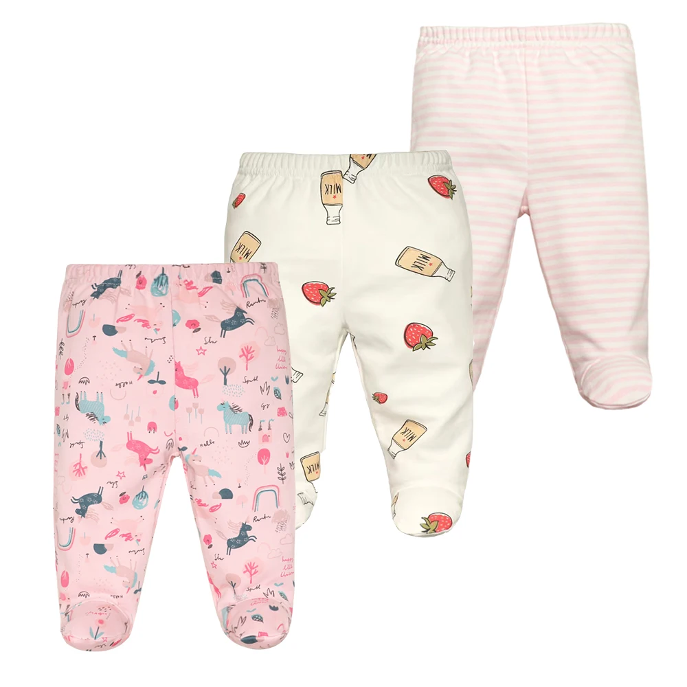 

2024 New Fashion Baby Pants Cotton Baby Girl Boy Footed Pants Cartoon Printed Baby leggings Infant Newborn baby Clothing 3-12 M