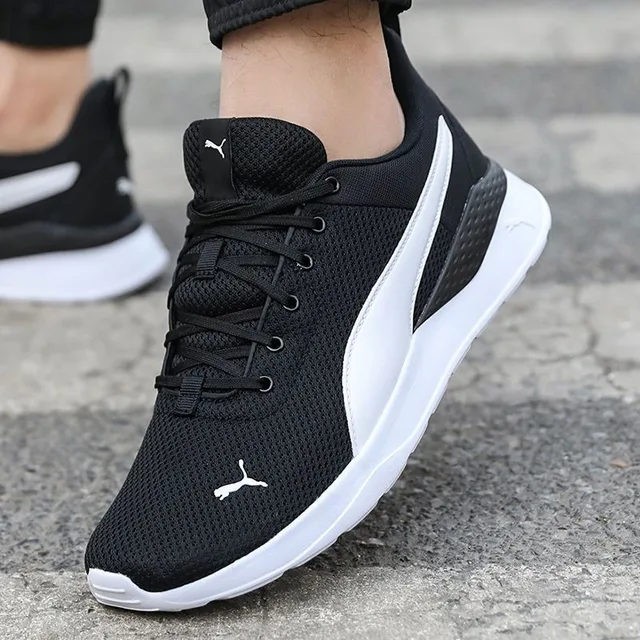 PUMA Anzarun Lite chaussures de course basses, décontractées, pour hommes et femmes, noir et blanc 371128-02 1