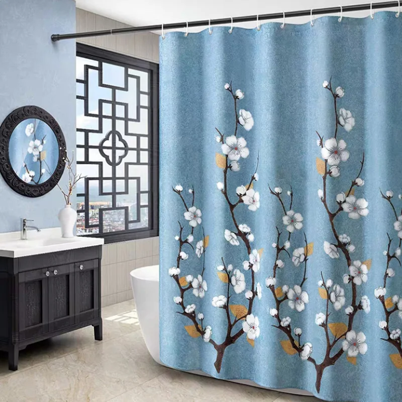 k water Thicken Chinoiserie Magnolia Home Shower Curtain Polyester