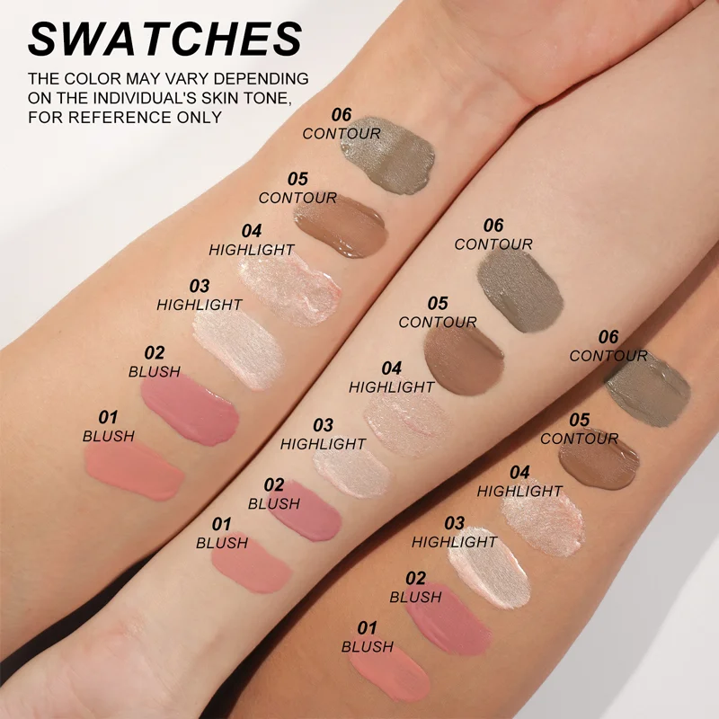 Multifunctional Liquid Blush Face Contour Highlight Eye Shadow Stick durable waterproof silky all-in-one creamy texture 5