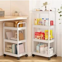 Household Multi-layer Small Cart Storage Rack Floor To Floor Kitchen Bedroom Bathroom Storage Rack Storage Rack With Wheels 1