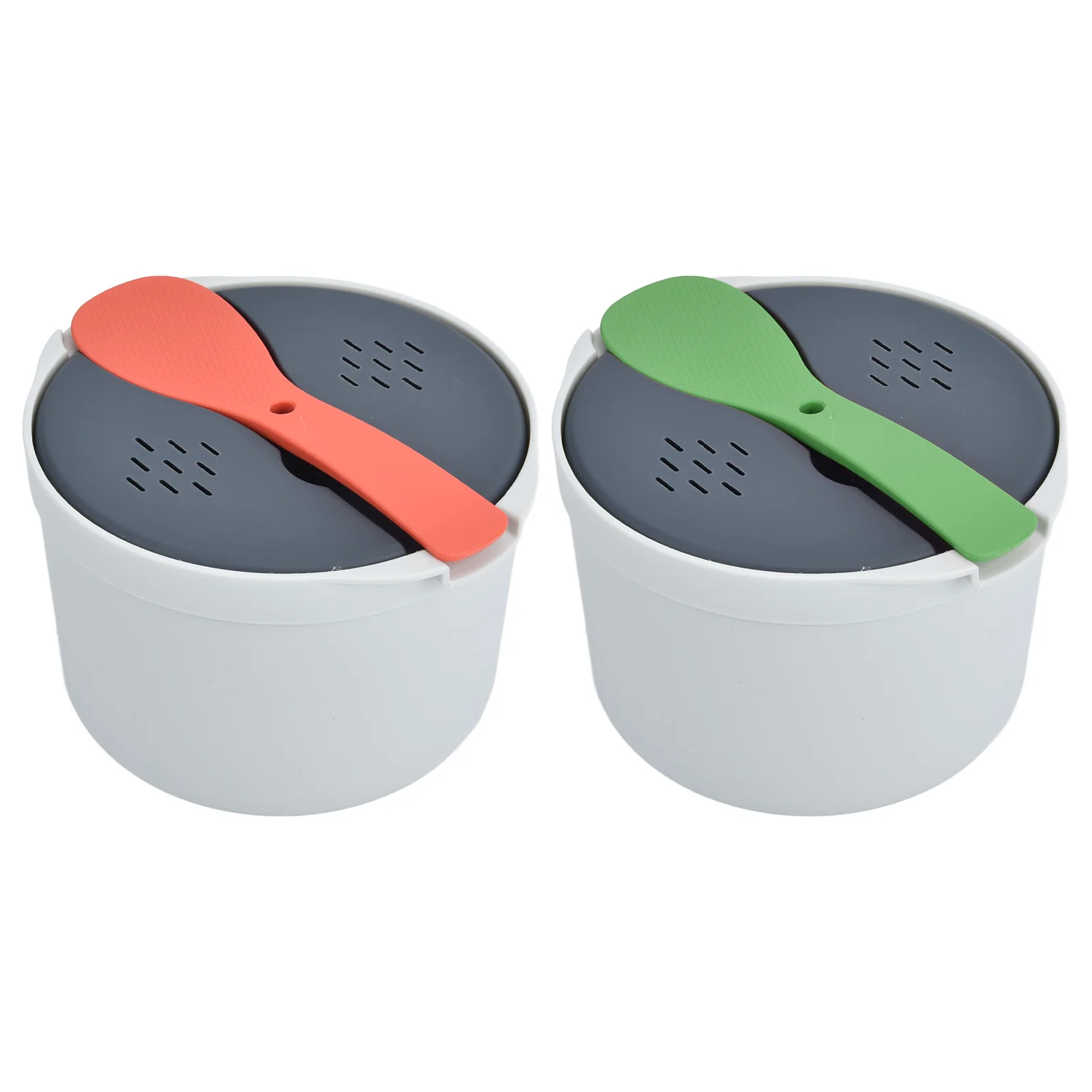 2L Microwave Oven Rice Cooker Portable Food Container Multifunction Rice Cooker Lunch Box Steaming Utensils