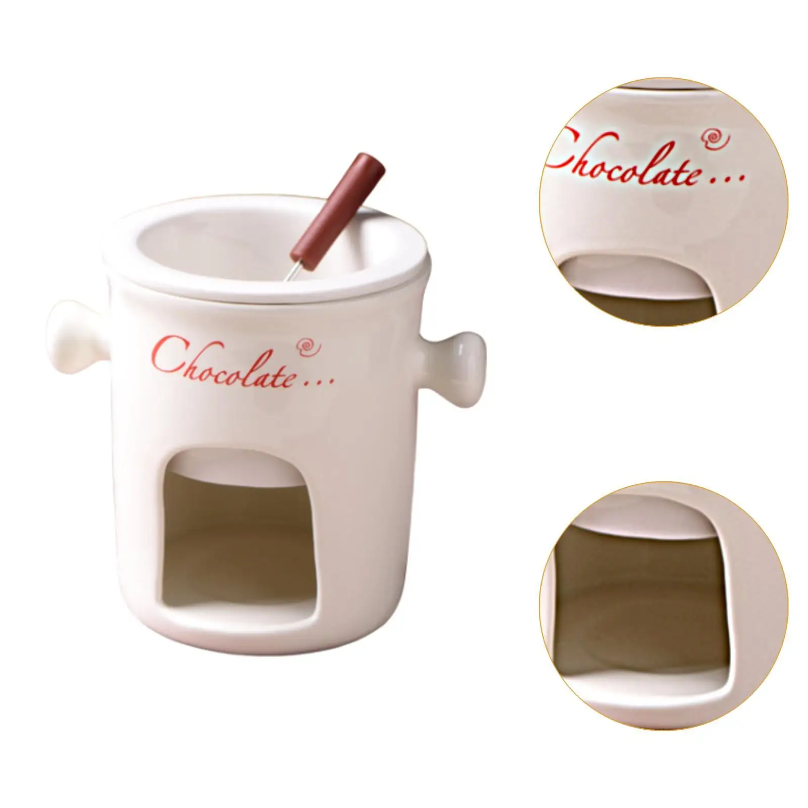 Porcelain Chocolate Fondue Pot Butter Melt Pot Swiss Ice Cream Cup Cheese Tapas for Birthday Party Wedding Cooking Cookware