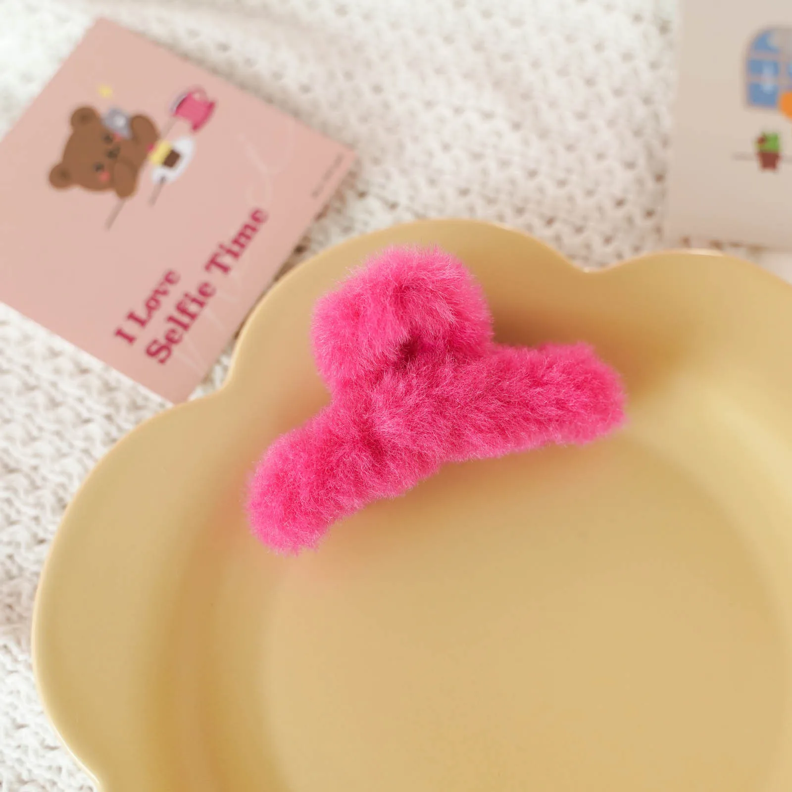 Kawaii Princess Sweet Hair Pin Clips Headwear Korean Candy Color Plush Hairpin Claw Headband for Children Girls Kids Accessories