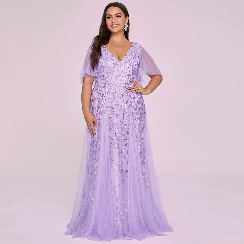 ICCLEK Gala Dresses Woman Formal Occasion Dresses Vestidos De Festa Plus Size Fat Fancy Women\'s Bright Dress