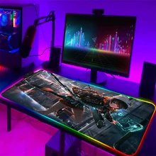 

Large RGB Mouse Pad Xxl Gaming Mousepad PC Desk Pad Mats LED Mausepad Gamer Cyberpunk Mouse Carpet Big Mouse Mat With Backlit