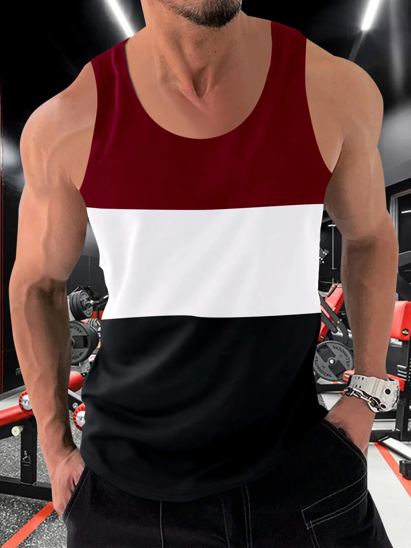 Fitness Sports Tank Top Men's Breathable Loose Fit Training