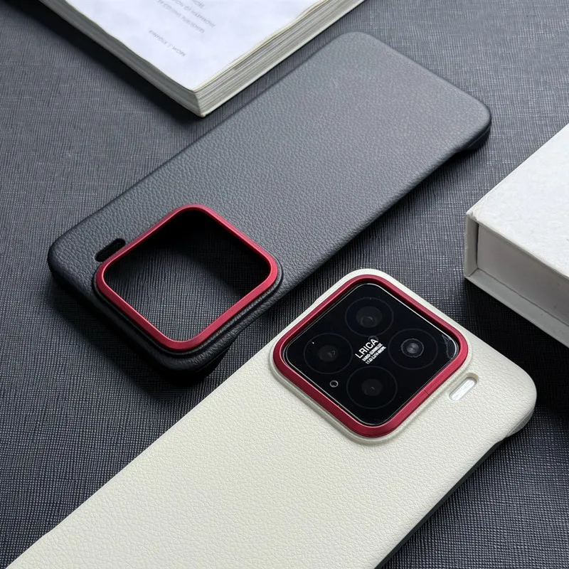 Frameless Slim Leather Texture Luxury Magnetic Half-Wrapped Hard Back Case