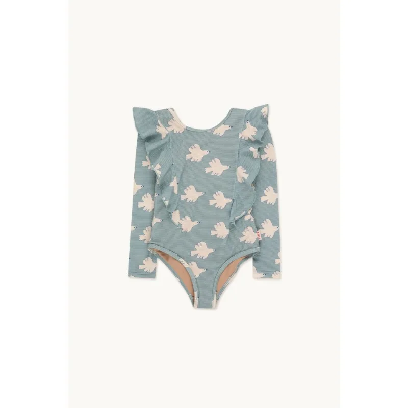 Girl Swimwears Seagull Long Sleeved Swimsuit Baby Girls Swimwear Boy Beach Shorts Boys Vacation Sunscreen Swimsuits