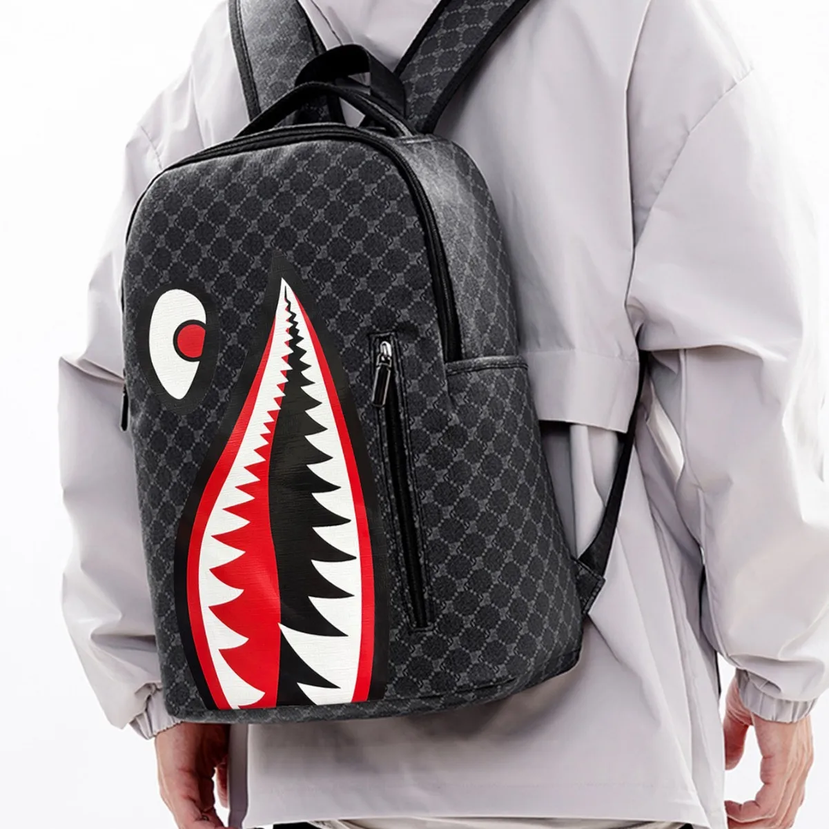 תיק כתף כפול עם נפח גדול לגברים לעסקים ולבית הספר, ערך אסתטי גבוה לנסיעות בחוץ