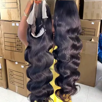 40 42 Inch Body Wave Human Hair Wigs 250% Density 13x6 HD Lace Front Human Hair Wig 5x5 Gluless Lace Closure Wig Preplucked 1