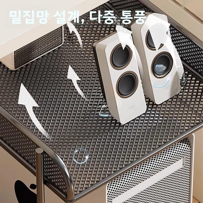 모바일 컴퓨터 메인 박스 트레이 스탠드 사무실 가정용 베이스 플레이트 홀더(롤링 휠 포함) 데스크탑 컴퓨터 케이스 지지대