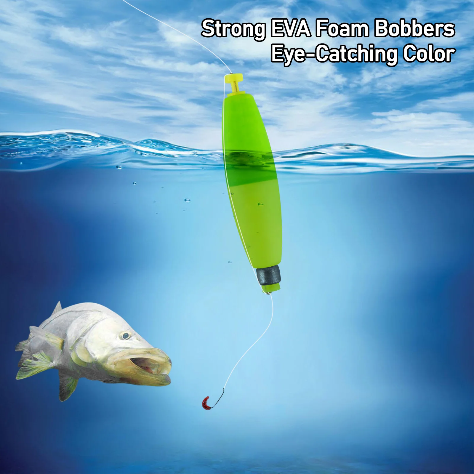3pcs Fishing Weighted Bobbers Cigar Foam Float EVA Buoy Oval Shape Strike  Indicators Snap-on Fishing Float Bass Trout Crappie - AliExpress