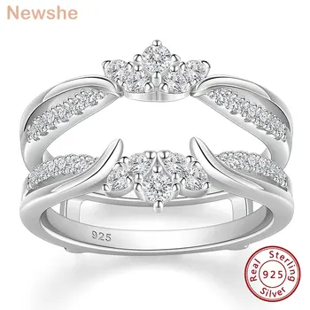 Newshe Elegant 925 Sterling Silver Moissanite Wedding Ring Enhancers for Women Adjustable Crown Engagement Quality Jewelry 1