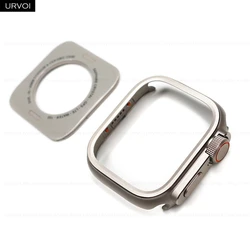 URVOI Black Metal Hard Bumper Case for 46mm series 10 11 (Titanium color)