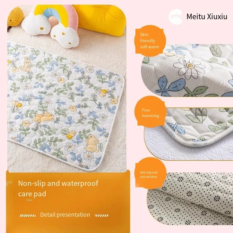 70*100cm Baby Toddlers Cute Cartoon Bed Protector Diaper Bedding Urine Pads Waterproof Washable Mattress Urine Mat for baby
