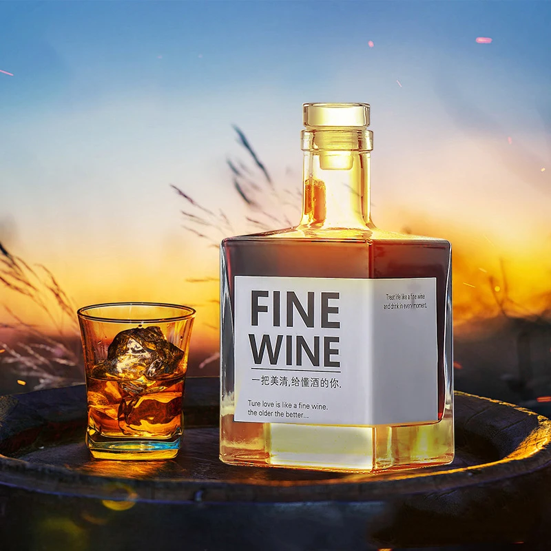 Decantador De Whisky Para Licor Scotch Bourbon, Vidrio De Cristal, Sin