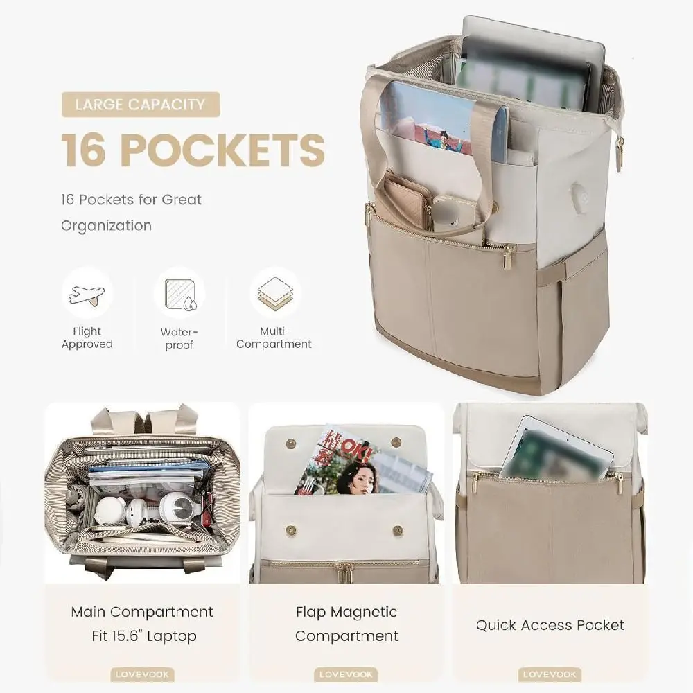 Waterdichte laptop rugzak grote capaciteit voor dames_voghion.com