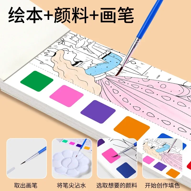 12 Sheets Pocket Kids Graffiti Picture Book Water Color Books for Children Magic Watercolor notebook for 3+ Year Early Education 5