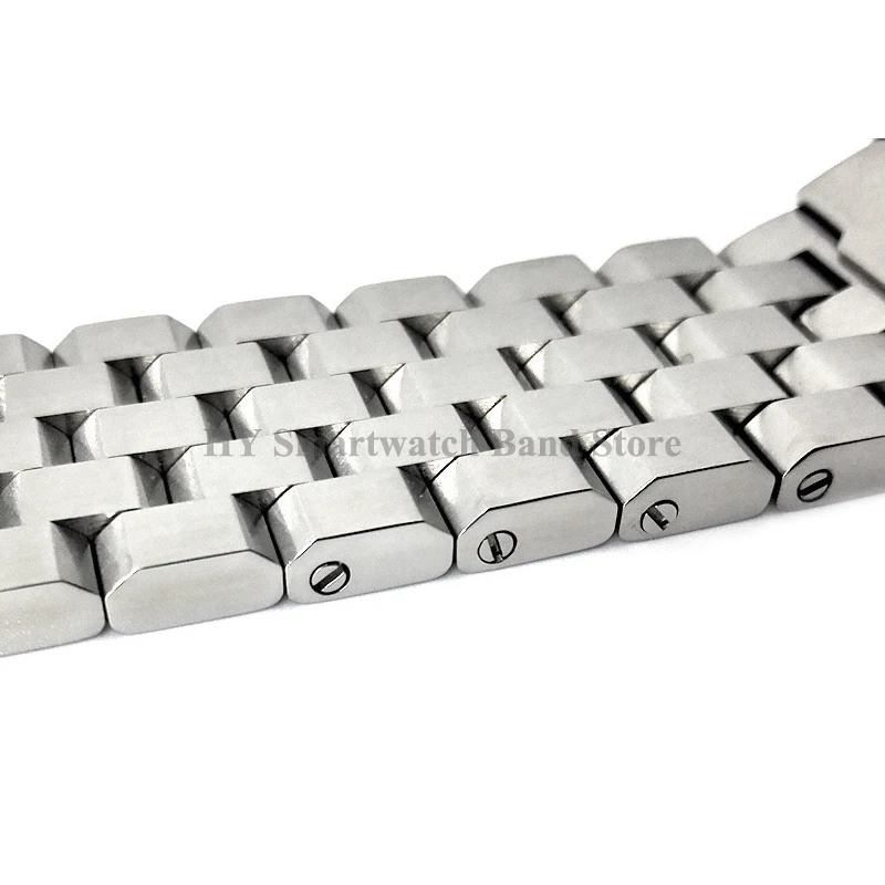 Luxury Solid Stainless Steel Watch Bracelet with Double Safety Buckle