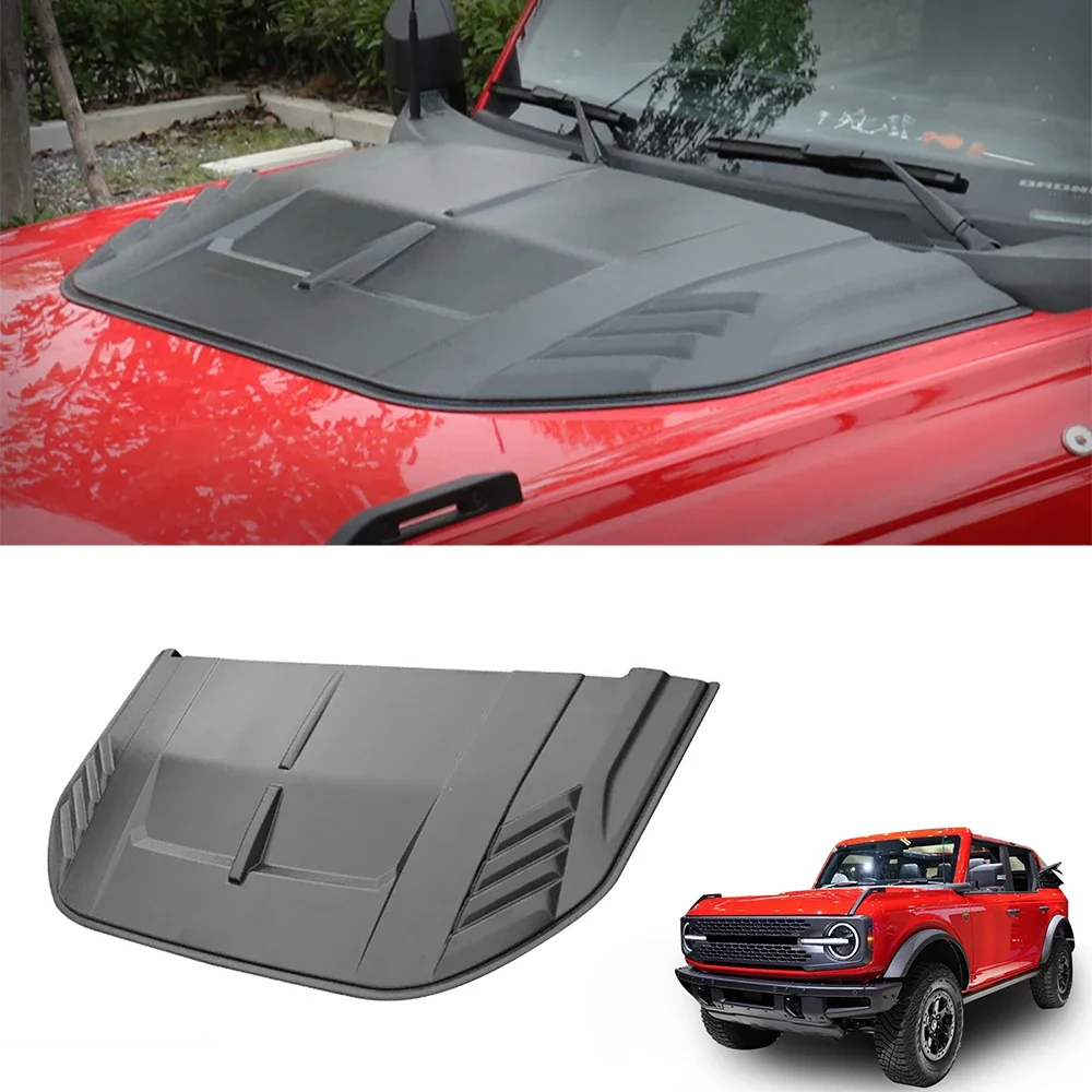 

Car Exterior Accessories ABS Black Bonnet Scoop Cover Set Engine Hood Air Vent Hood Bonnet Cover For Ford Bronco 2021 2022