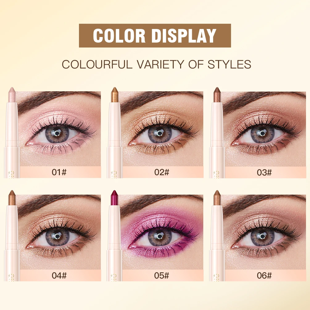 Eyeshadow Stick Eyeshadow Pen Eyeshadow Pencil Waterproof Pearlescent Glitter Shimmer Pigment Eye Shadow Liner Highlighter Pen Eyes Makeup Tools