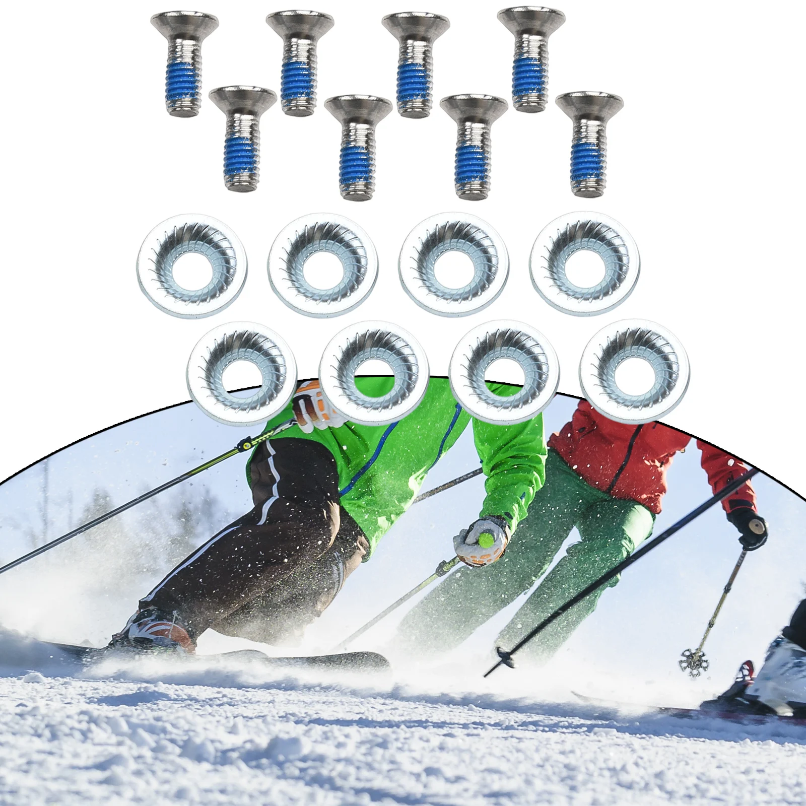 8 pezzi viti distanziatore universale Snowboard accessori da sci a vite fissa rondella di rilegatura Design antiscivolo pratico affidabile per lo sci