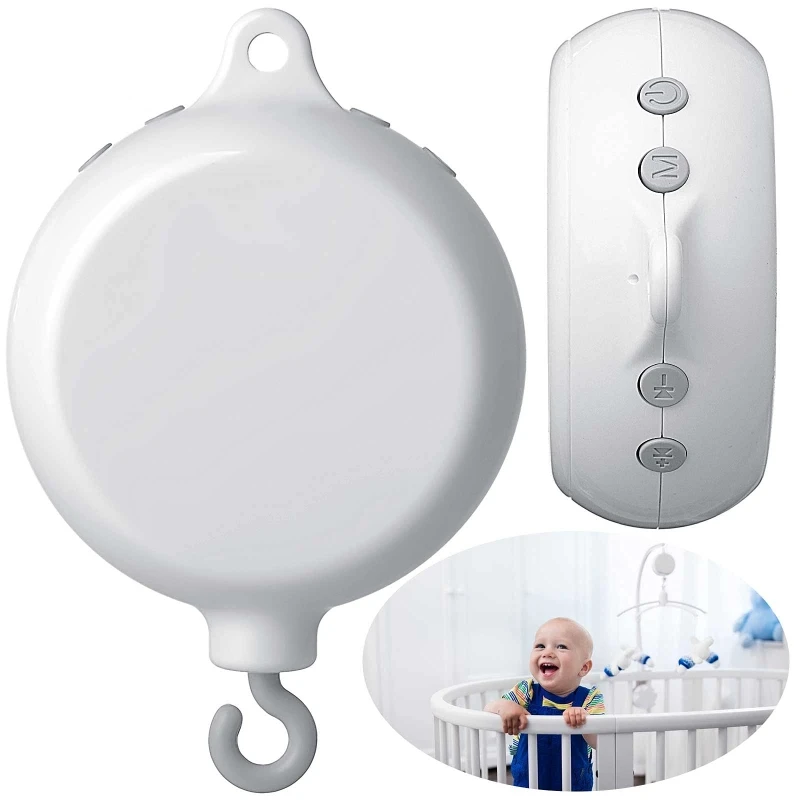 

Mobile Baby Music Box 0-12 Months Rattle Toys Crib Rotary Box with Lullabies Battery Operated Bed Hanging Bell Toys