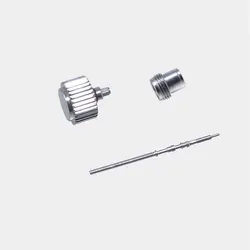 Enhanced Screw - in Watch Crown with Tube and Stem Replacement (Silver)