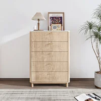 ตู้ลิ้นชัก 5 ชั้น ลายไม้ หน้าท็อปลายหินอ่อน สำหรับห้องนั่งเล่น ห้องนอน ตู้สูง ตู้เก็บของ 1