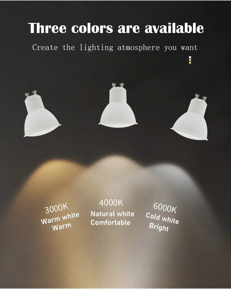 10PCS/LOT Spot Gu10 GU5.3 Spotlight AC220V 3W-8W 3000K/4000K/6000K Sa62030625ff7495da937448ac24aa290R