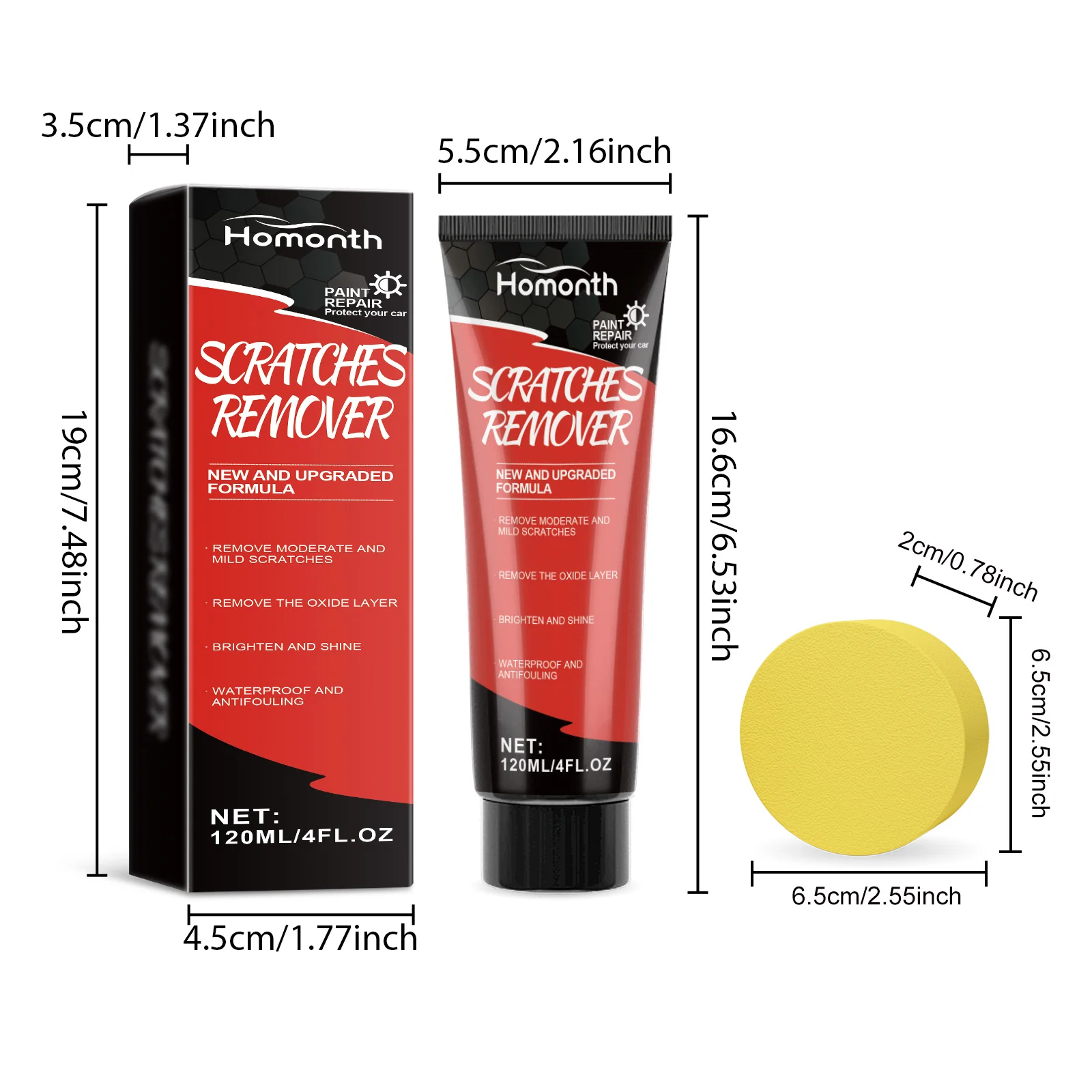 Scratch Repair Wax for Car, Upgrade Car Scratch Remover Kit Car Repair Paste Polishing Maintain（Send Sponge）