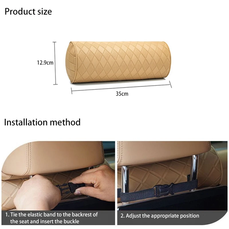 Car Neck Pillow Car Seat Headrest Neck Protection Soft Breathable Cylinder Office Removable And Washable