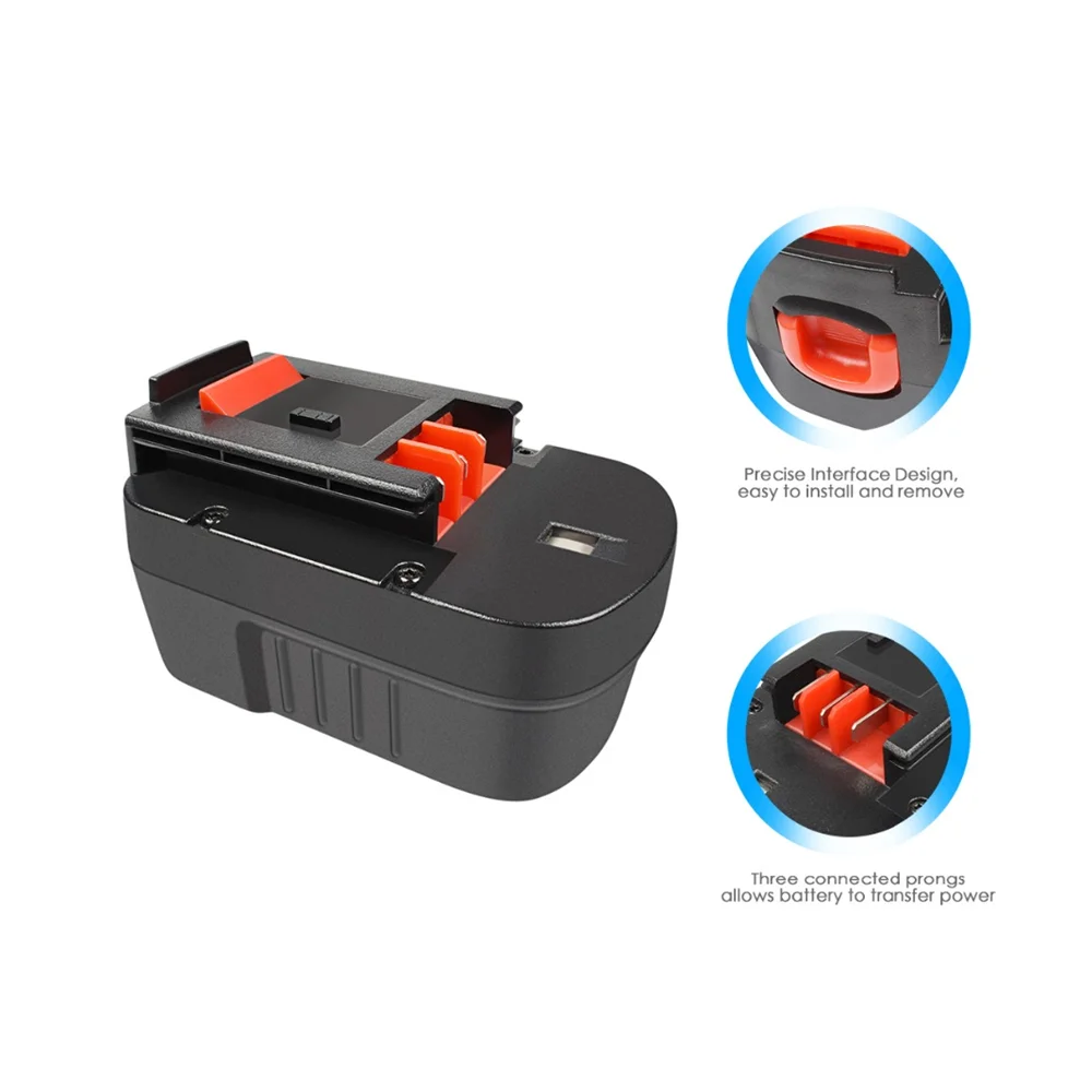 for Black and Decker Firestorm 14.4V Battery Replacement | Hpb14 4.8Ah Ni-MH Battery 3 Pack