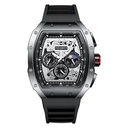 Luxury Men's Sports Chronograph Waterproof Watch - 2024 Edition (Silver black)