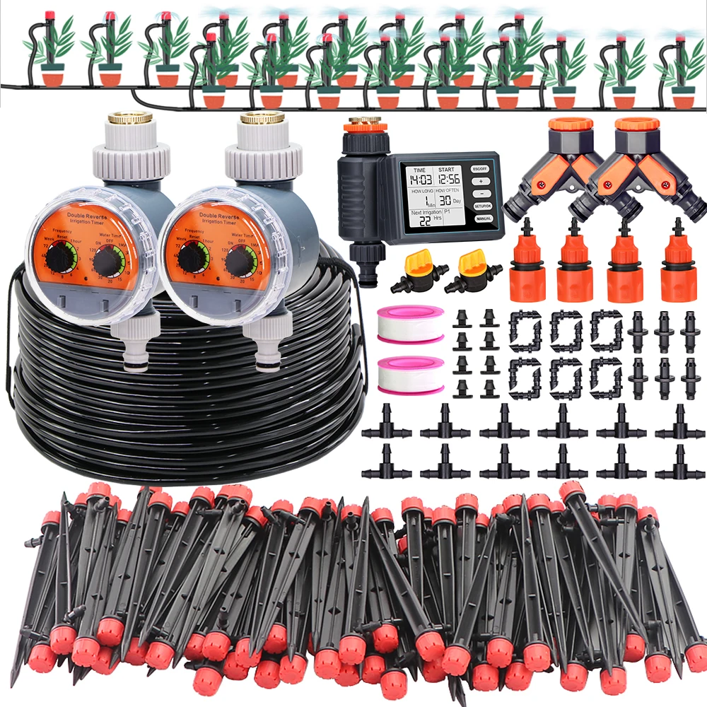 10 50m Garden Watering Automatic Irrigation 13cm Sprink System 4/7mm