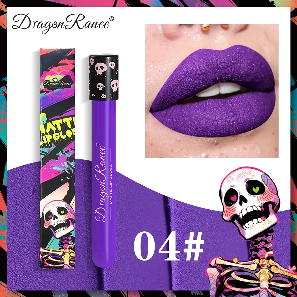 thumbnail image 1 of 12 Color Halloween Lip Gloss Makeup Black Green Purple Lipstick Christmas Tint Moisturizer Waterproof Matte Lipstick Lip Pigment, 1 of 5