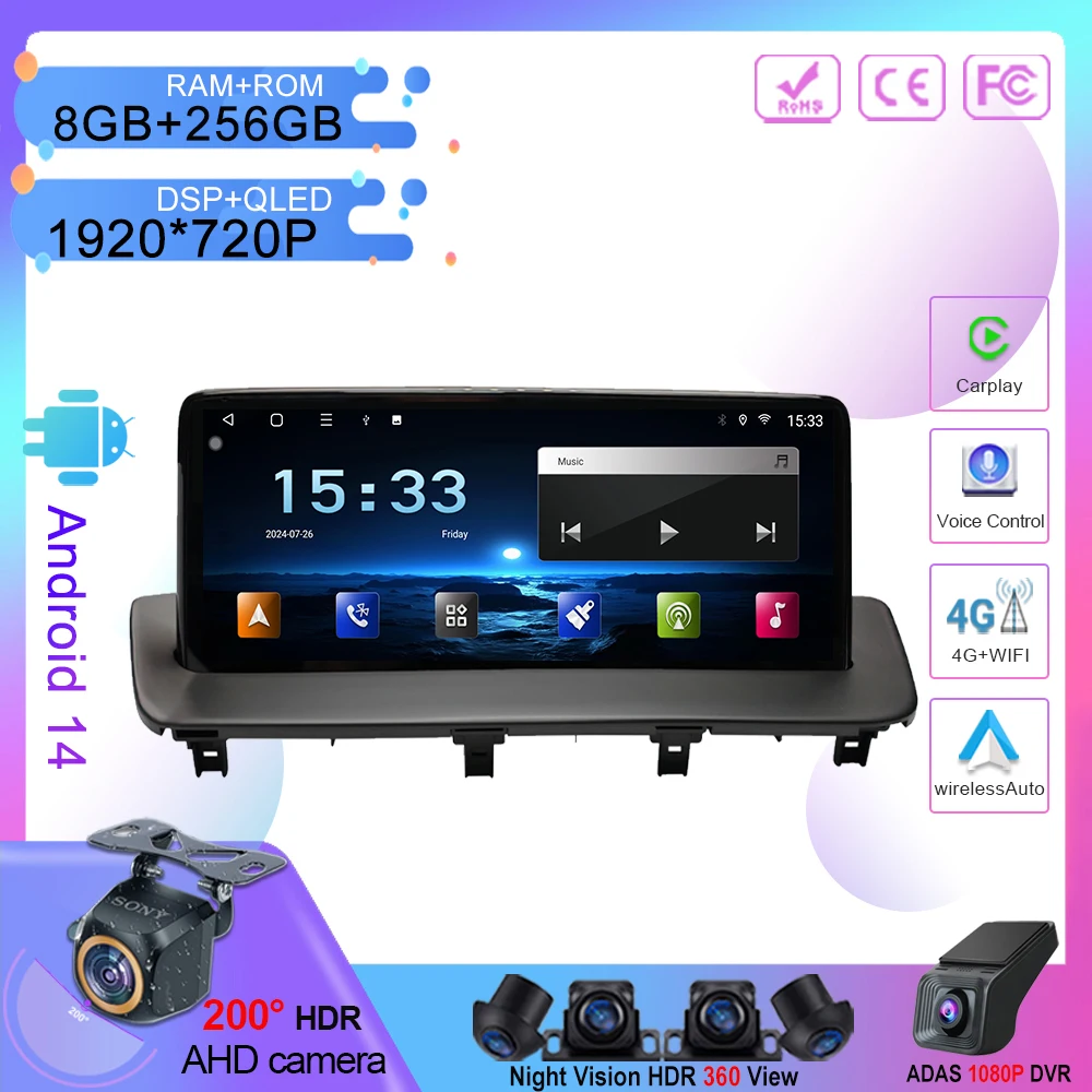 10.25 Inch Android 14 For MAZDA CX-9 CX 9 CX9 2016-2021 Car Radio