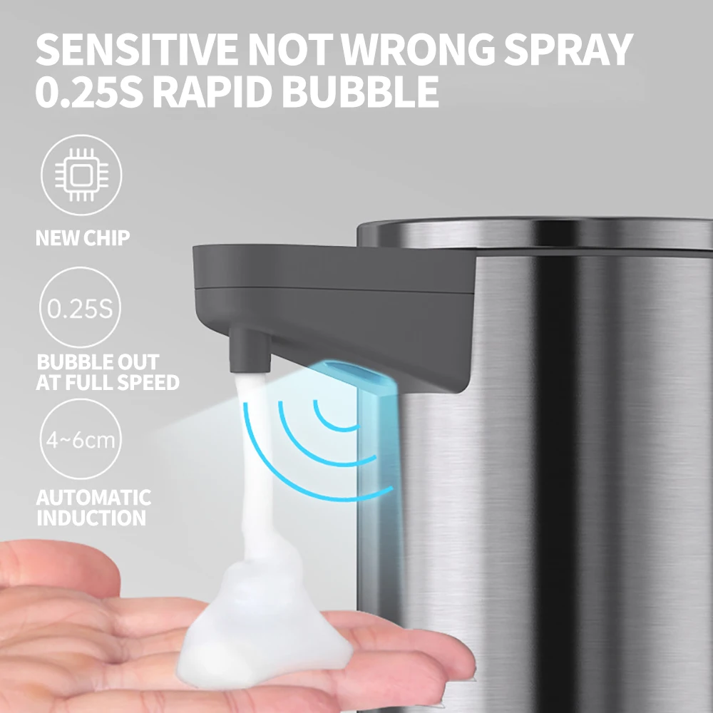 Soap Dispenser Soap Pump Soap Dispenser Head Wall Mounted Dispenser Stainless Steel Automatic Foam Soap Dispenser