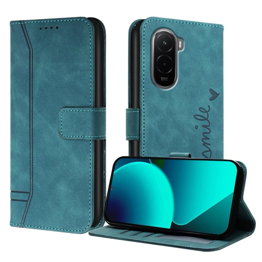 Leather Flip Wallet Case for Smartphones - Magnetic Closure, Multipurpose Design