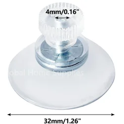 Clear Mushroom Head Suction Cups with Strong Vacuum Grip - Multi - Pack - 10PCS (32mm (1.26inch))