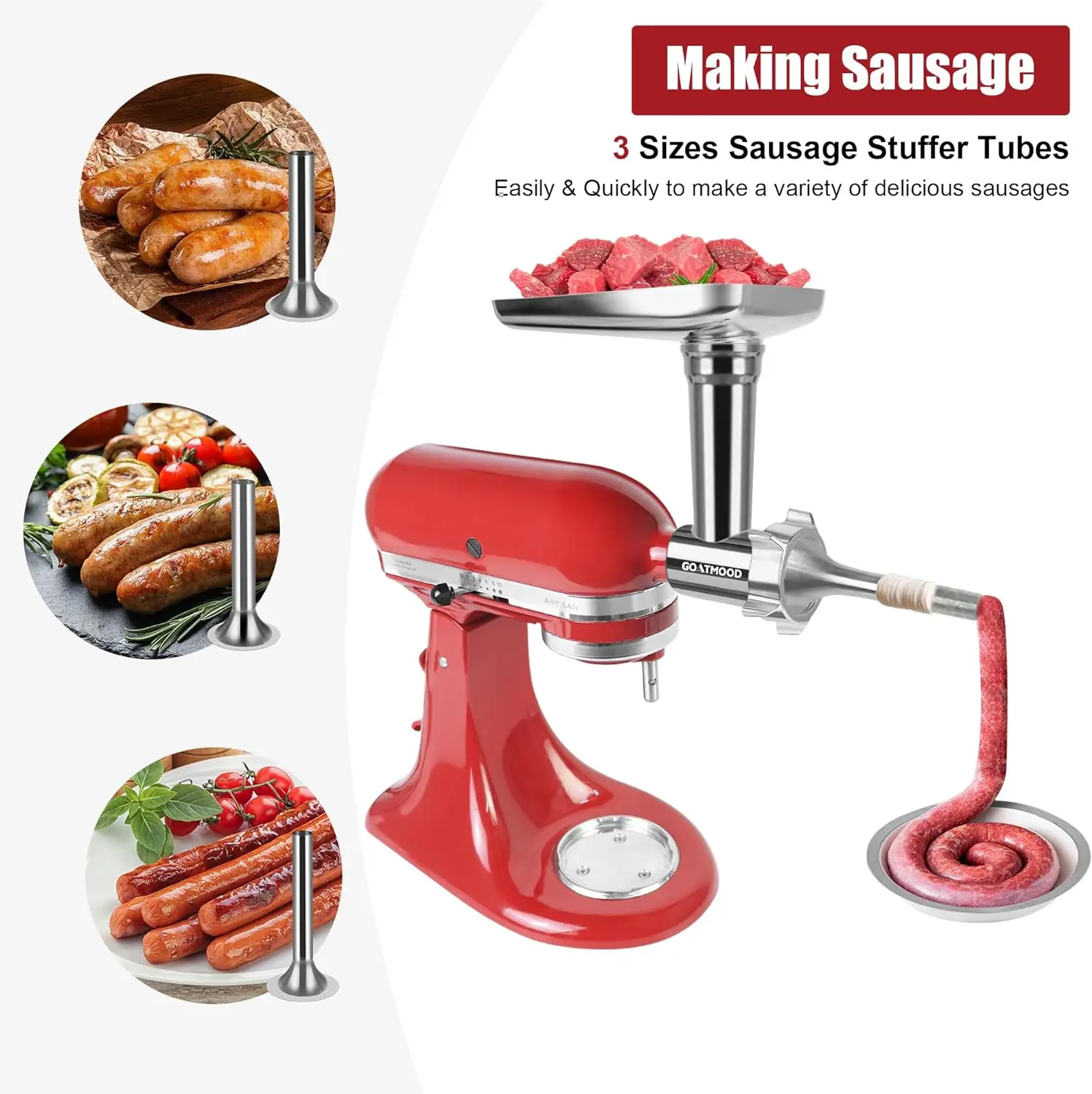 Food Grinder Attachments 304 Dishwasher Safe Stainless Steel Food Grinder Attachment Fit KitchenAid