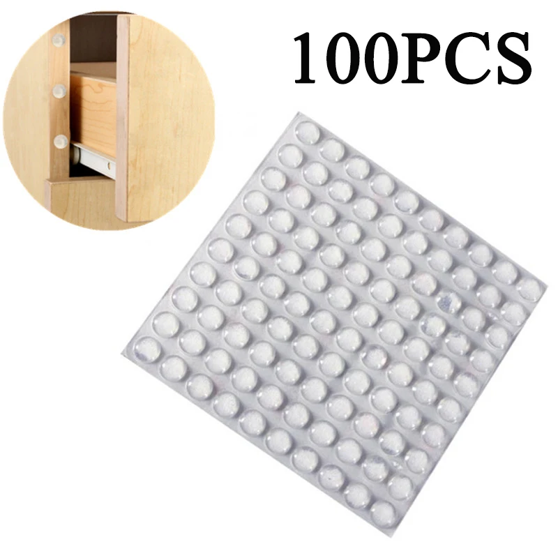 Transparent Soft Silicone Wall Protector Self-adhesive Door Handle Bumper Plug Non-slip Round Doors Stop Muffler Feet Pad 100pcs